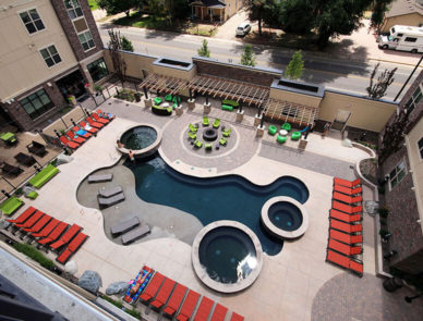 Pool courtyard The District at Campus West Fort Collins